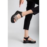 Lalen Siyah Kemerli Comfort Kadın Sandalet