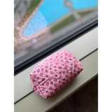 Laletto Bags Kadın Kumaş Çilek Desenli Yıkanabilir Makyaj Çantası