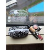 Laletto Bags Kadın Kumaş Zebra Desenli Yıkanabilir Makyaj Çantası