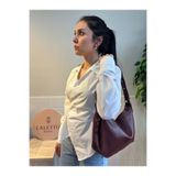 lalettobags Kadın Bordo Kamelya Model Salaş Ayarlanabilir Askılı Çapraz Omuz Çantası