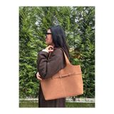 lalettobags Kadın Leylak Model Yavrulu Kemer Detaylı Süet Omuz Çantası
