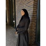 Lalezar Fransız Dantel Dubai İpeği Siyah Ferace, 44