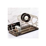 Lalezar Gold Kalp Şekilli Bulaşıklık Çelik Tabaklık 43 cm