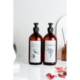 Lalezen Home El Kremi Ve Makyaj Temizleyici Etiketli Amber Cam Şişe 500 Ml