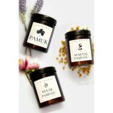 Lalezen Home Kulak Pamugu - Makyaj Pamuğu - Pamuk Etiketli Plastik Amber Kavanoz Banyo Düzenleyici