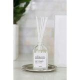 Lalezen Home Pudra Kokusu Şeffaf Şişe Beyaz Bambu Çubuklu 100 ml