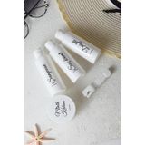 LALEZEN HOME Seyahat Seti Plastik 100ml Şişe Kavanoz Seti Seyahat Kiti 5li (Şeffaf Çanta ve Diş Fırça hediyeli)
