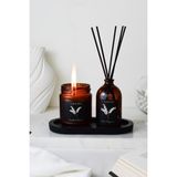 Lalezen Home Siyah Stantlı Japon Kirazı Çiçeği Kokusu & Mum Set Kavanoz Mum Özellikleri - KOKU MUM SET