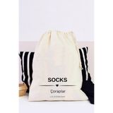 LALEZEN HOME Socks- Çoraplar Baskılı İpli Kese - Dolap , Bavul, Çanta içi düzenleyici