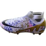 Laliga Krampon Dişli Çoraplı Futbol Ayakkabı - Beyaz - Altın - Siyah