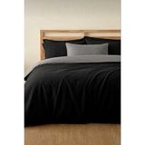 Laliva Çarşafı Lastikli Siyah-Gri Nevresim Takımı Doğal Sağlıklı Pamuk Çift Kişilik Ranforce