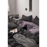 Laliva Çarşafı Lastikli Tek Kişilik Siyah& Gri Nevresim Takımı Ranforce Kumaş - 160 x 220 cm - Gri - Siyah