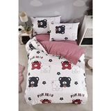 Laliva Doğal Sağlıklı Çarşafı Lastikli Ayıcıklı Bordo Çocuk Nevresim Takımı - 160 x 220 cm