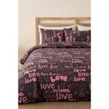 Laliva Love Çift Kişilik Çarşafı Lastikli-Pamuk Nevresim Takımı- - Pembe 1 - 200 x 220 cm