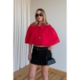 Laluvia Kırmızı Kısa Panço - 60665
