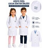 Lalvera Kişiye Özel Çocuk Doktor Önlüğü – Isim Soyisim Yazılı Doktor Kostümü, Çocuk Doktor Seti, Meslek Kostümü, Hediye - 5 - 6 Yaş - Beyaz