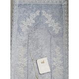 Lamazi Home Lamazihome Gri Fransız Dantelli Kadife Seccade Çeyizlik Bohça Seti 3 Parça - 70 x 120 cm - Renkli