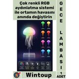 #Lamba Akıllı Dekoratif Renk Değiştiren Silikon Şık Ahtapot Şekili Rgb Özellikli Şarjlı Gece Lambası