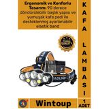 #Lamba Avcı Güçlü Usb Şarj Edilebilir Profesyonel 8 Modlu 6000 Lümen 8 Led Su Geçirmez Kafa Lambası