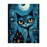 Lamba Cini Sayılarla Boyama Kasnaklı Tablo Seti Fırça Boya Dahil 40X50 Blue Cat