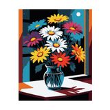 Lamba Cini Sayılarla Boyama Kasnaklı Tablo Seti Fırça Boya Dahil 40x50 FLOWERS1