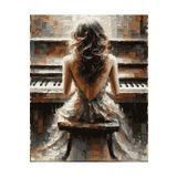Lamba Cini Sayılarla Boyama Kasnaklı Tablo Seti Fırça Boya Dahil 40x50 Piyano
