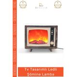 #Lamba Dekoratif Pilli Modern Dumansız Estetik Tv Görünüm Isıtıcı Tasarımlı Ledli Şömine Lamba
