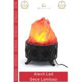 #Lamba Pilli Priz Fişli 20X35 Cm Klasik Şık İç Mekan Aydınlatma Dekoratif Alevli Led Lamba