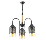 Lambadar 3520-3BLKPAPATYABAL Spor Modern Rustik Retro Üçlü Model Papatya Sarkıt Avize