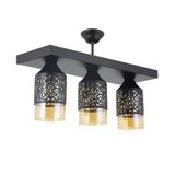 Lambadar 3522-3BLKBALCAM Üçlü Spor Model Modern Retro Rustik Avize