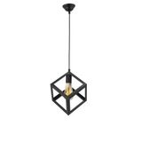 Lambadar 3528-1BLK Rustik Siyah Retro Model Geometrik Sarkıt Metal Küp Avize
