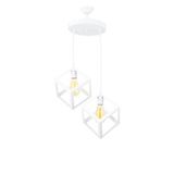 Lambadar 3528-2WHT Rustik Retro Model Geometrik Sarkıt Metal Küp Avize