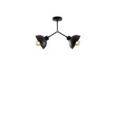 Lambadar Akrobat Model Modern Ikili Metal Sarkıt Avize Cafe Siyah Tek Ebat 50 X 35 3506-97-2Blksivma20B