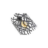 Lambadar Alev Motif Siyah Ferforje Model Modern Sarkıt Avize Siyah Tek Ebat 3575-1Alevblk