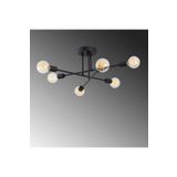 Lambadar Altılı Akrobat Çapraz Model Plafonyer Tavana Monte Ahtapot Avize Siyah Tek Ebat 30 X 60 3598-6Blkcapraz