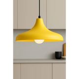 Lambadar Aura Metal Tekli Sarı Sarkıt Avize 35 cm E27 Modern Retro Rustik Endüstriyel Mutfak Avizesi Salon Yemek Masası Üstü Cafe Dekoratif Aydınlatma