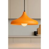 Lambadar Aura Metal Tekli Turuncu Sarkıt Avize 35 cm E27 Modern Retro Rustik Endüstriyel Mutfak Avizesi Salon Yemek Masası Üstü Cafe Dekoratif Aydınlatma