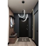 Lambadar Badem Model Tekli Modern Sarkıt Led Beyaz Işık Ultrapower Led Avize Salon Mutfak Oda Hol Ledli Avize Siyah Tek Ebat 30 X 70 0015-Badem-Blk-Sarkit
