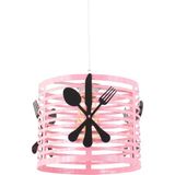 Lambadar Beyaz Çatal Kaşık Bıçak Model Modern Sarkıt Avize - Pembe - 1