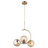 Lambadar C Hilal Model Sarkıt Model Modern Glop Camlı Gold Avize Goldbal Tek Ebat 0030-3Goldglopbalcam