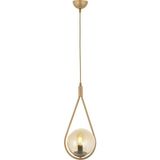 Lambadar Damla Model Modern Gold Tekli Glop Balcam Camlı Sarkıt Avize - Gold - Bal Rengi - 1