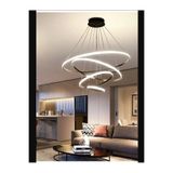 Lambadar Dörtlü Halka Model Sarkıt Modern Led Beyaz Işık Ultra Power Led Avize Salon Mutfak Oda Ledli Avize
