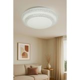 Lambadar Edana Model Özel Tasarım 42 cm Büyük Boy Modern 3 Renk(Beyaz-Gün Işığı-Sarı) Plafonyer LED Avize