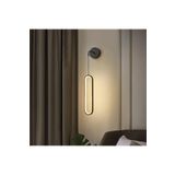 Lambadar Elips Sarkıt Model Led Beyaz Işık Ultra Power Led Avize Salon Hol Yatak Odası Ledli Aplik Avize Siyah Tek Ebat 0020-Elips-Sarkit-Blk-Aplik