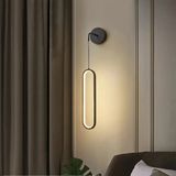 Lambadar Elips Sarkıt Model LED Beyaz Işık Ultra Power LED Avize Salon Hol Yatak Odası Ledli Aplik Avize - Siyah