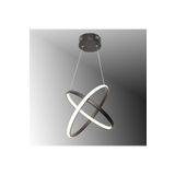 Lambadar Eşit Halka Model Sarkıt Modern Led Beyaz Işık Ultra Power Led Avize Salon Mutfak Oda Ledli Avize Siyah Tek Ebat 35 X 74 0010-Eşithalka-2Blk-Sarkit