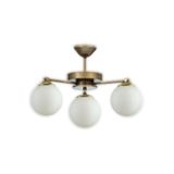 Lambadar Eskitme 3'Lü Modern Glop Beyaz Camlı Plofonyer Model Avize Eskitme12 Tek Ebat 3588-3Eskglopbeyazcam