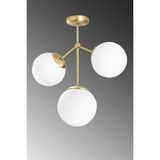 Lambadar Eskitme Siyah Modern Akrobat Model Beyaz Glop Camlı Avize - Eskitme - Beyaz - 3