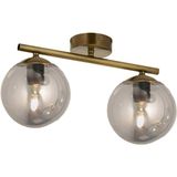 Lambadar Gold Ikili Modern Füme Camlı Plafonyer Avize - Gold - Füme - 2
