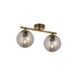 Lambadar Gold Ikili Modern Füme Camlı Plafonyer Avize Gold-Fümecam Tek Ebat 0077-2Goldglopfümecam